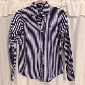 Polo,medium,navy blue & white, button up